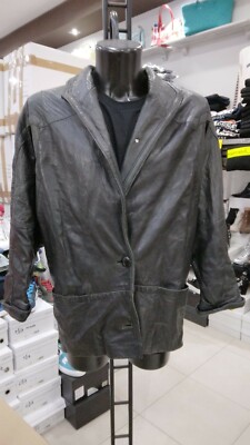 Veste C&A Femme Noir Véritable Cuir Taille 38 Mon 1105 Lz