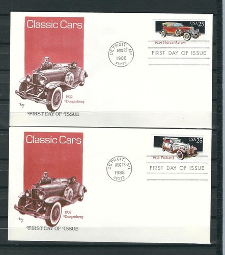 US SC # 2381-2385 and 2385a Automobiles Booklet Pane Of 5 FDC . Marg cachet - Picture 2 of 3