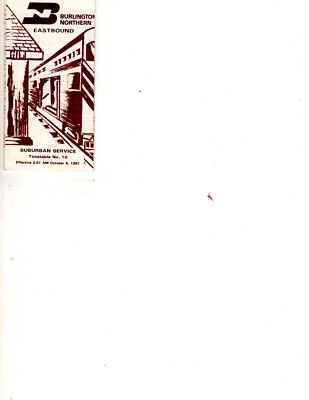 BURLINGTON NORTHERN RR - CHICAGO NACH AURORA SUBURBAN SPIELPLAN - 5.10.1981