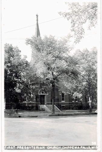 Chippewa Falls First Presbyterian Church RPPC Real Photo 1950 WI