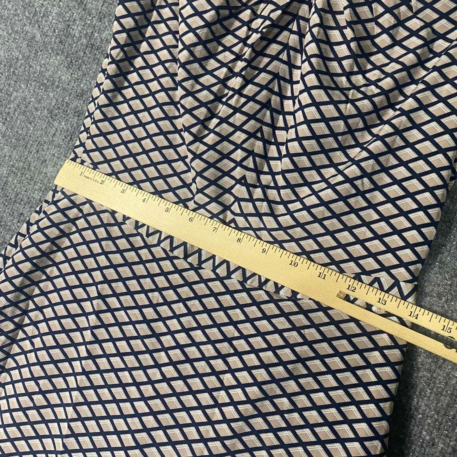 Abito Tory Burch 4 piccolo marrone chiaro stampato geometrico senza maniche A Line Maxine seta