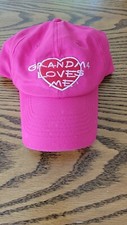 Child's Baseball Cap "Grandma Loves Me" Pink