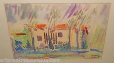 Hickman BUNGALOW Original Watercolor, 1948, Framed 18 x 24