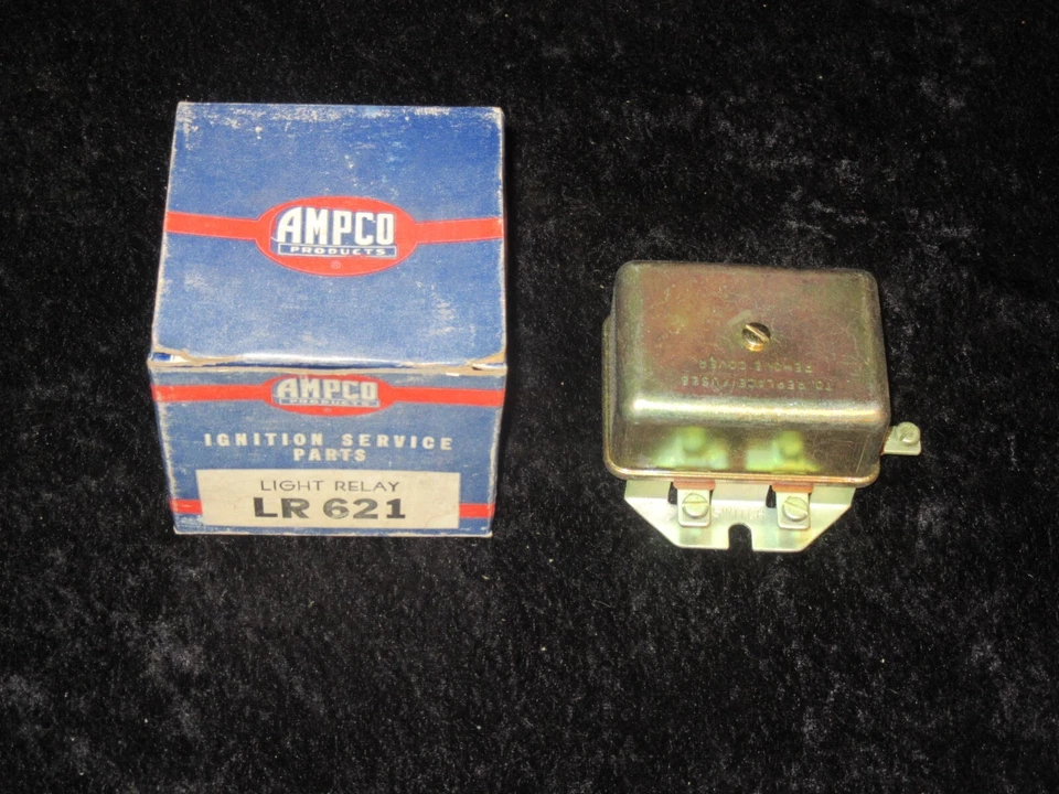 NOS 1935-1939 Ford 6 Volt Positive Ground AMPCO Dual Headlamp Relay - Изображение 3 из 4