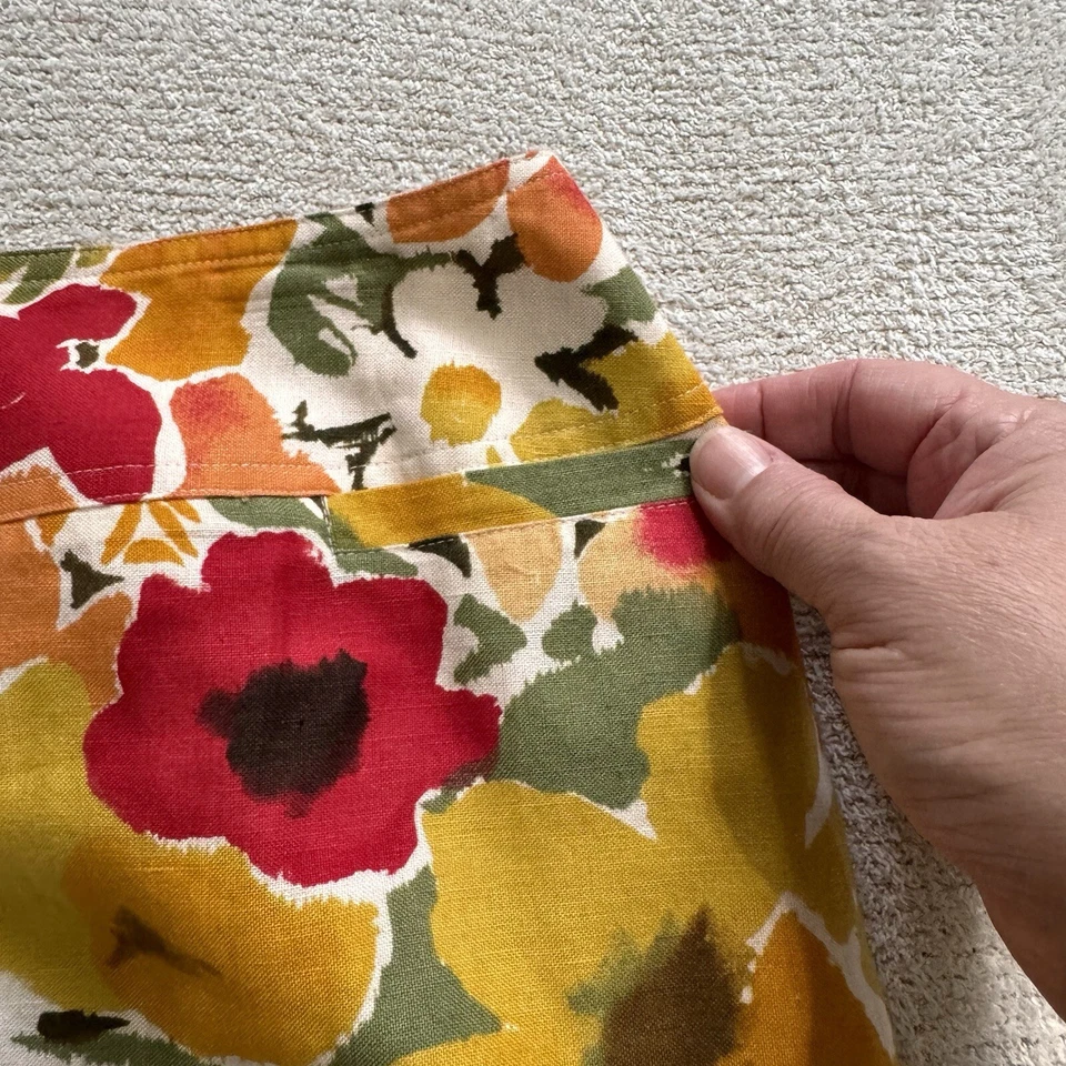 Falda Vintage 12 Línea A Midi Retro Floral Lino Oficina Carrera Boho Abuela Y2K Foto 3 de 4