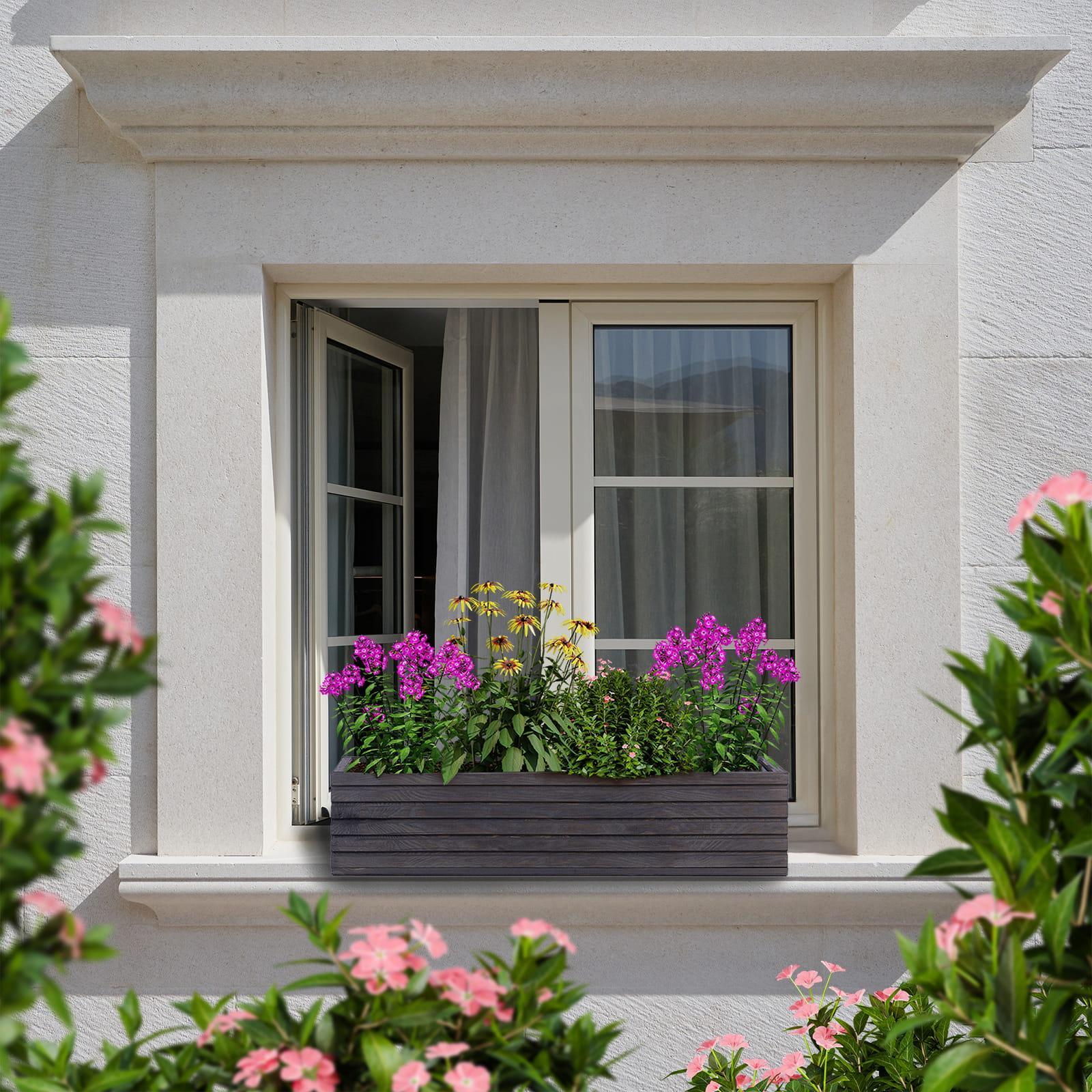 Blumenkasten Holz Einsatz Balkon Pflanz Kasten Blumen Topf Übertopf