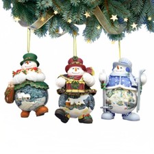 Ashton-Drake Memories of Christmas Snowman Ornament Issue #5 - Thomas Kinkade 4"