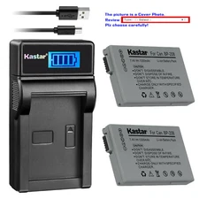 Kastar Battery LCD Charger for BP-208 BP-208DG & Canon DC20 DC21 DC22 Camera