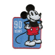 Aufn&auml;her / B&uuml;gelbild - Mickey Mouse 90 Jahre Disney - blau - 5,0x7,5cm