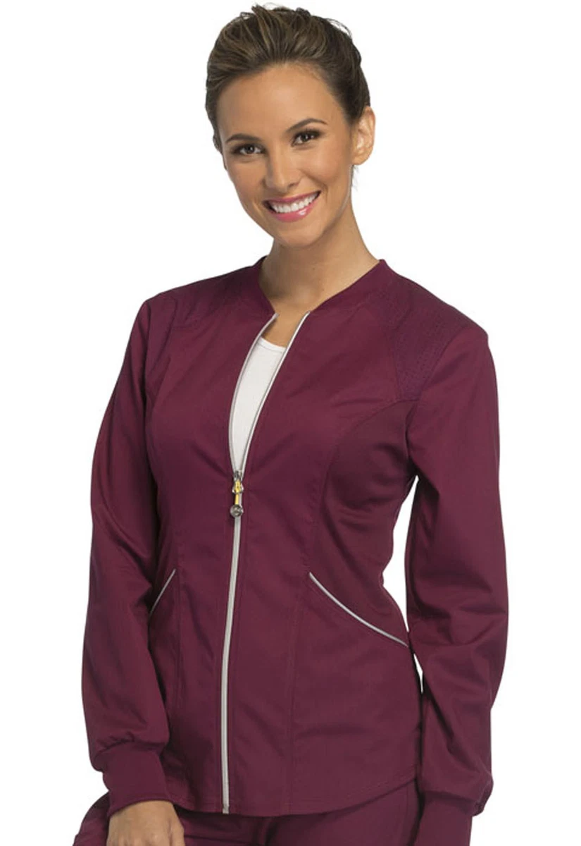 Cherokee luxe sport deals zip front scrub jacket