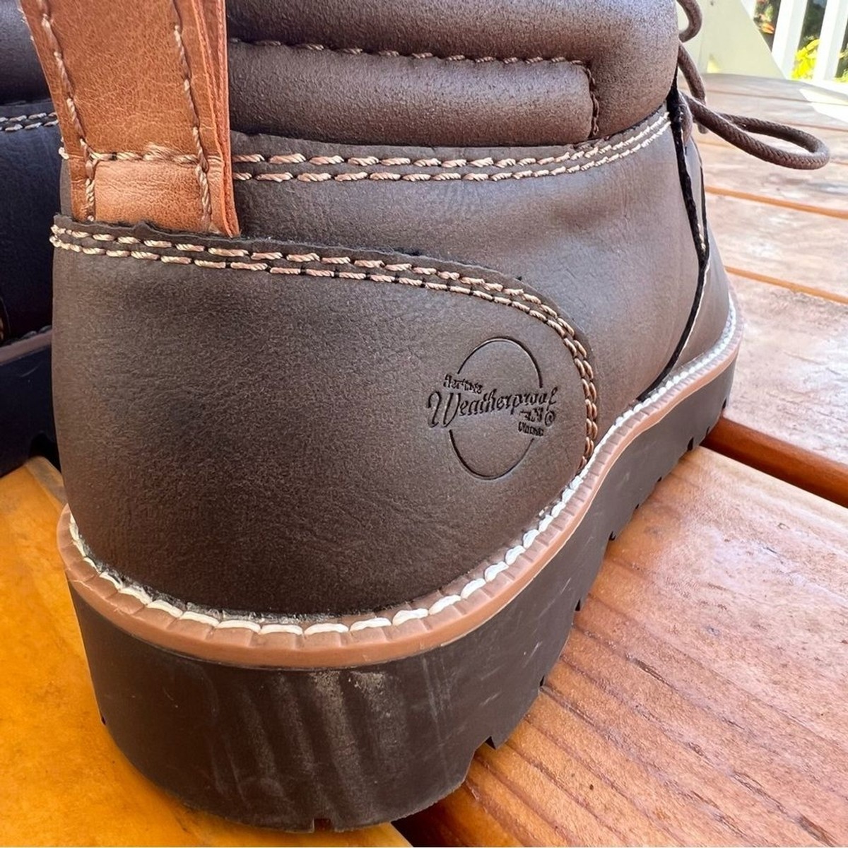 Weatherproof Vintage Men\'s Faux-Leather Chukka Boot Brown New chester lace Weatherproof Vintage Chester Chukka Boots | Mercari main image 2