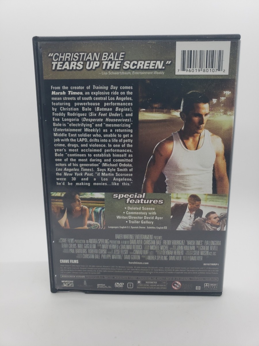 Harsh Times (Movie DVD 2005 Christian Bale Blockbuster Rental Exclusive)