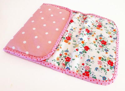pink travel changing mat