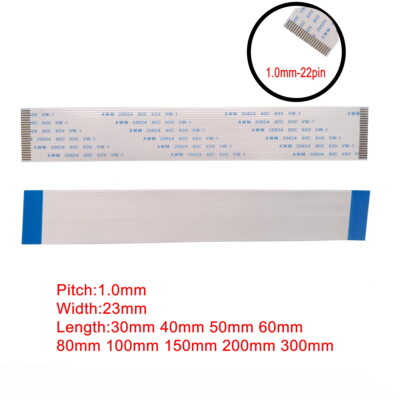 10Pcs Câbles Plats FFC 1.0mm 22 Broches - Longueur 200mm - Flexible AWM 20624 - Pour électronique