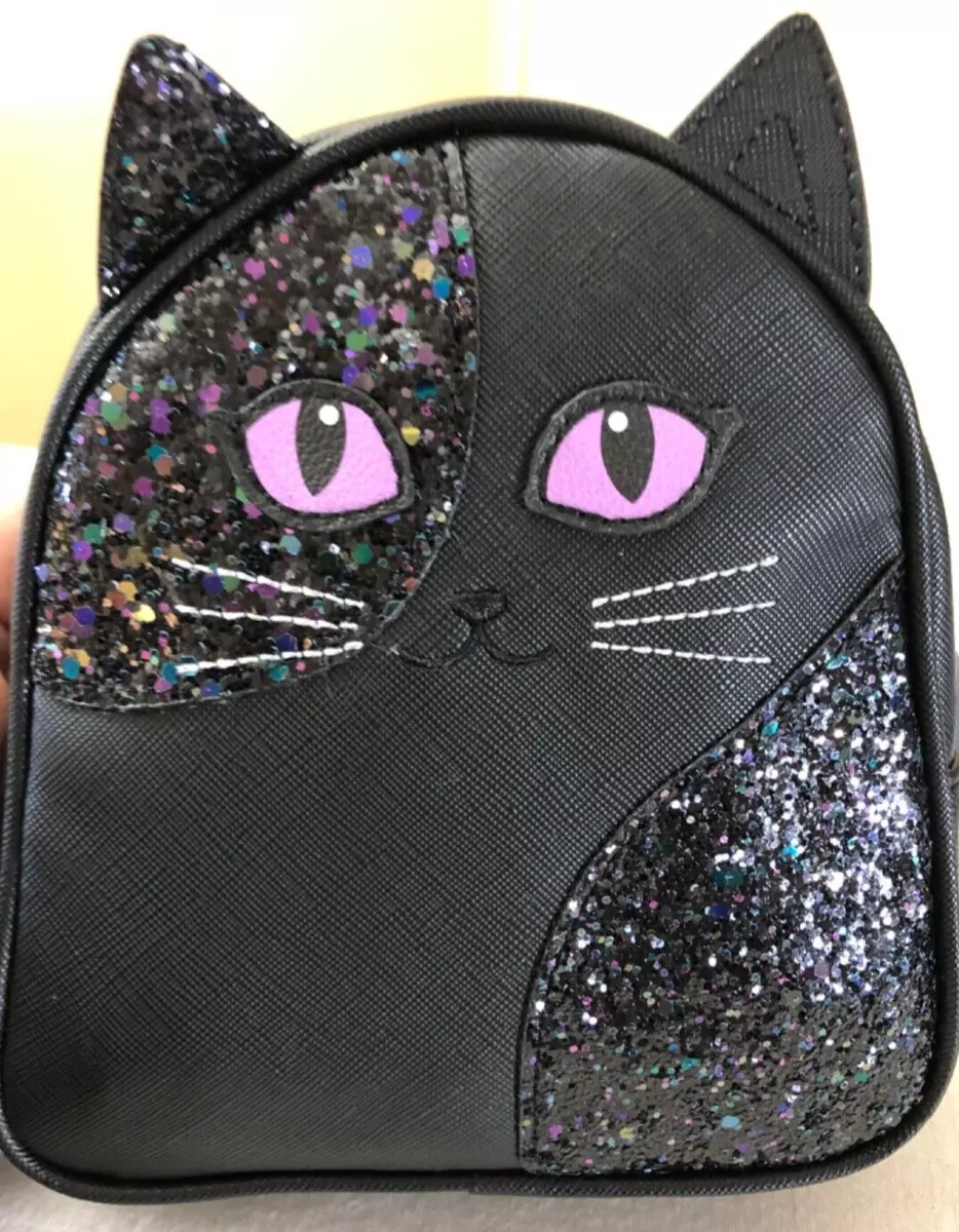 Justice Gold Glitter Cat Mini Backpack Charm – bandbcollectibles.com