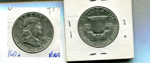 1949 S FRANKLIN SILVER HALF DOLLAR AU 3160T