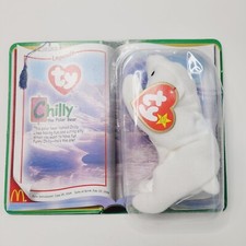 NEW Ty 1994 "CHILLY" The Polar Bear Teenie Beanie Baby 90's McDonalds Retired