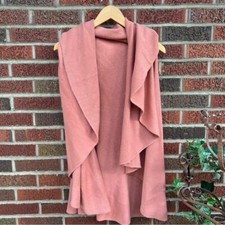 Look Dusty Pink Sweater Duster Vest