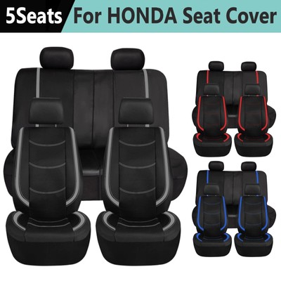 For Honda PU Leather Car Seat Covers Full Set Front Rear Cushion Pad Waterproof