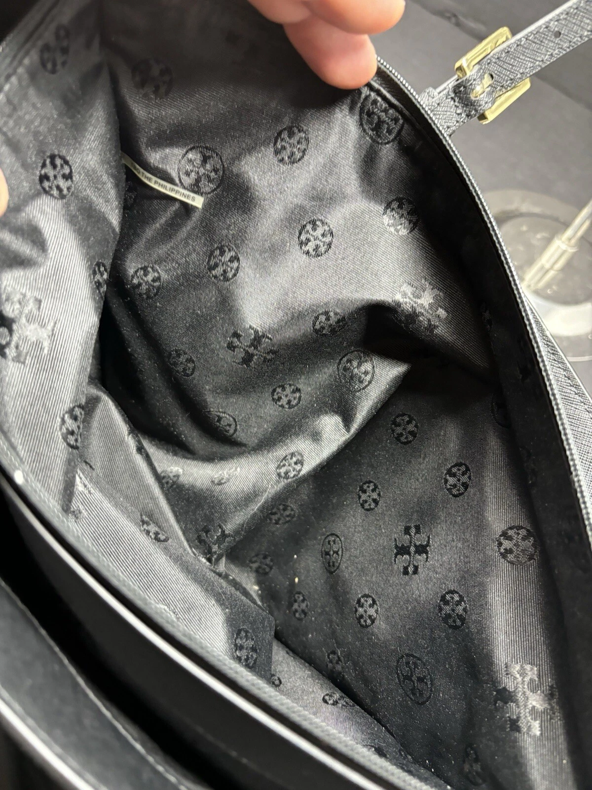 Borsa a tracolla Tory Burch in pelle saffiano nera tote borsetta borsetta