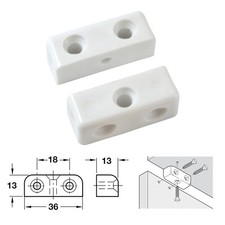 WHITE MODESTY BLOCKS Furniture Connector Joint Fix-It Block Cabinet Shelf Fixing