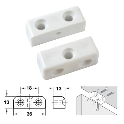 WHITE MODESTY BLOCKS Möbelverbinder Fuge Fix-It Block Schrank Regal Befestigung