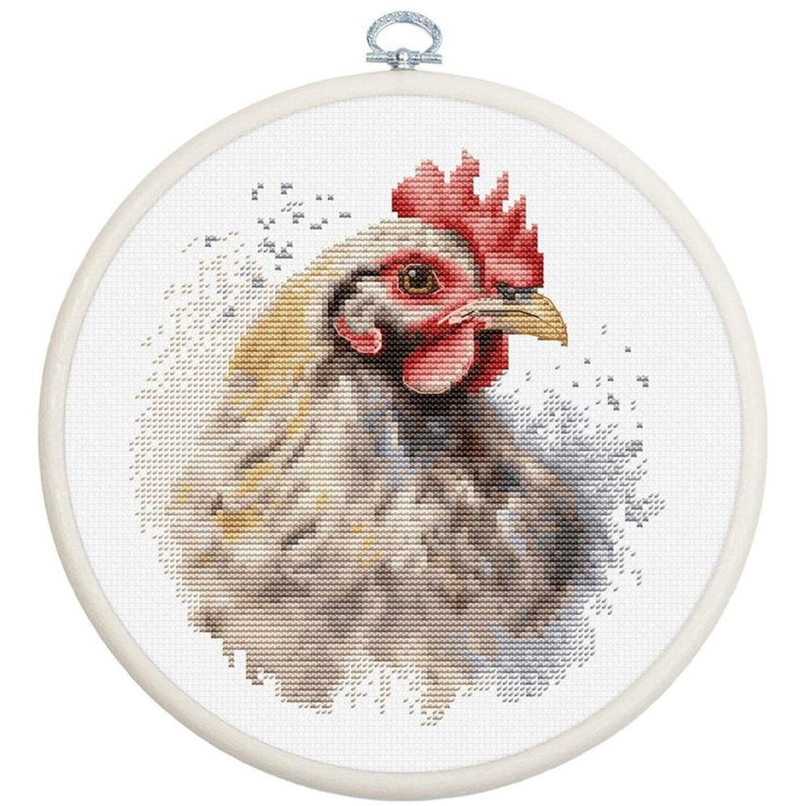 Broderie point de croix La poule Luca-S pour décoration cuisine