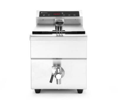 Induktionsfritteuse mit Ablasshahn - 8 l, HENDI, 8L, Grau, 230V/3500W, 290x485x(