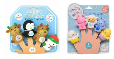 NEW MAGIC YEARS 4-5pc Set FINGER PUPPETS Christmas Easter Animals Bath Toy  Pick!