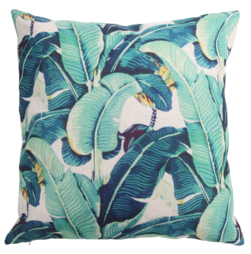 Banana Palm Leaf Pillow Cover Tropical Beachy Plant Frond Brazilliance Cushion