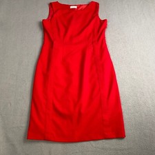 Calvin Klein  Women's size M Tango Red Sheath Dress Knee-Length Sleeveless
