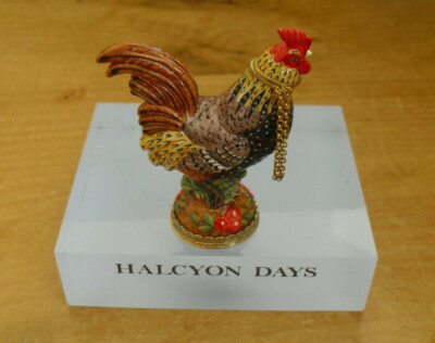 Halcyon Days Silbermontierter Duftflakon - Hahn - 3 Zoll (7,75 cm)