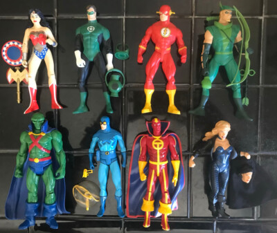 Dc Direct Justice League Flash Green Lantern Arrow Wonder Woman lot of 8 figs