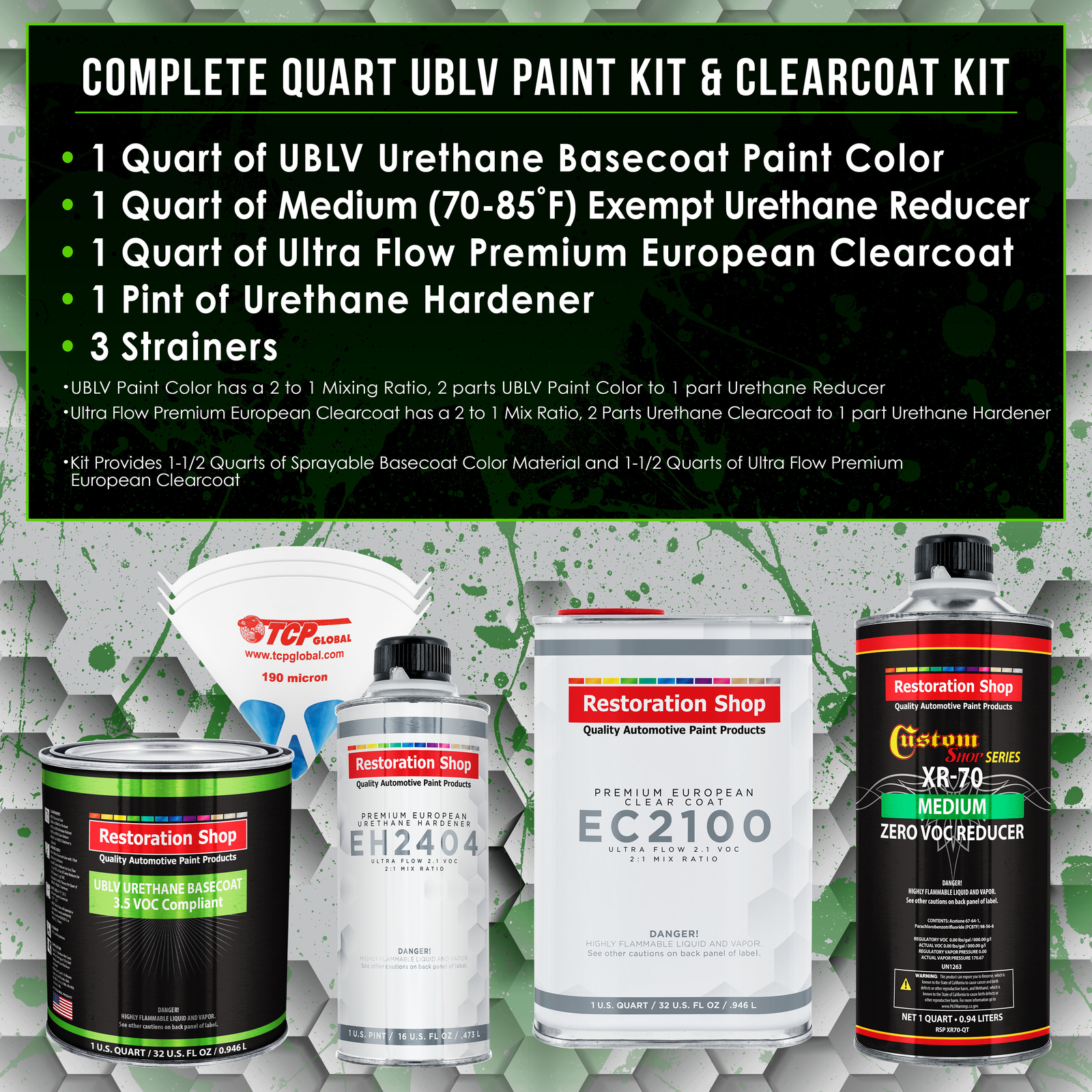 Graphic Red LOW VOC Auto Paint Urethane Basecoat Quart Kit & European Clear Coat eBay