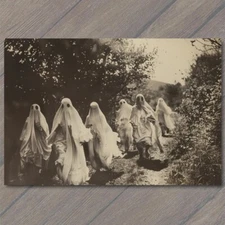 4x6"  Weird Creepy Old Fashion Vibe Kids Halloween Cult Unusual Mask Alien