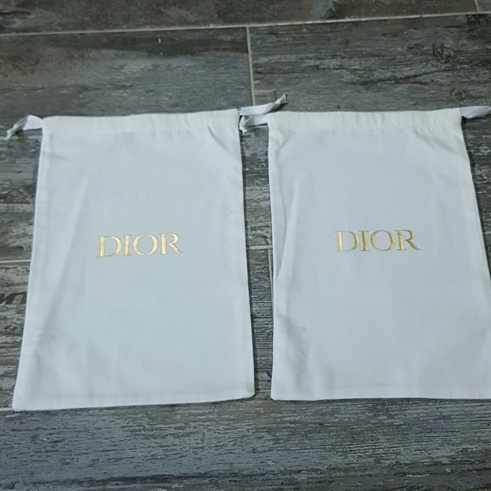 Sac CD authentique logo Christian Dior or POUSSIÈRE sac chaussures coton crique ensemble