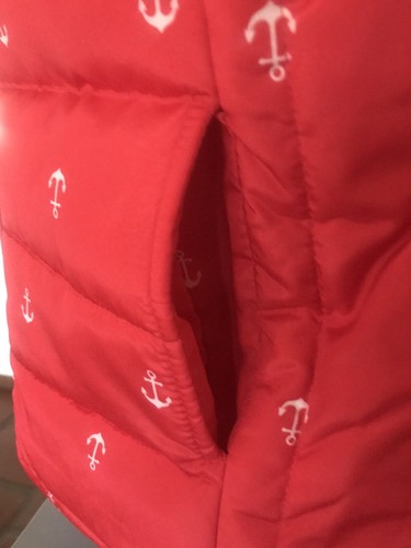 NEW boating Women's Lightweight Vest Red White Anchors nautical sz large 12 14 - Picture 3 of 5