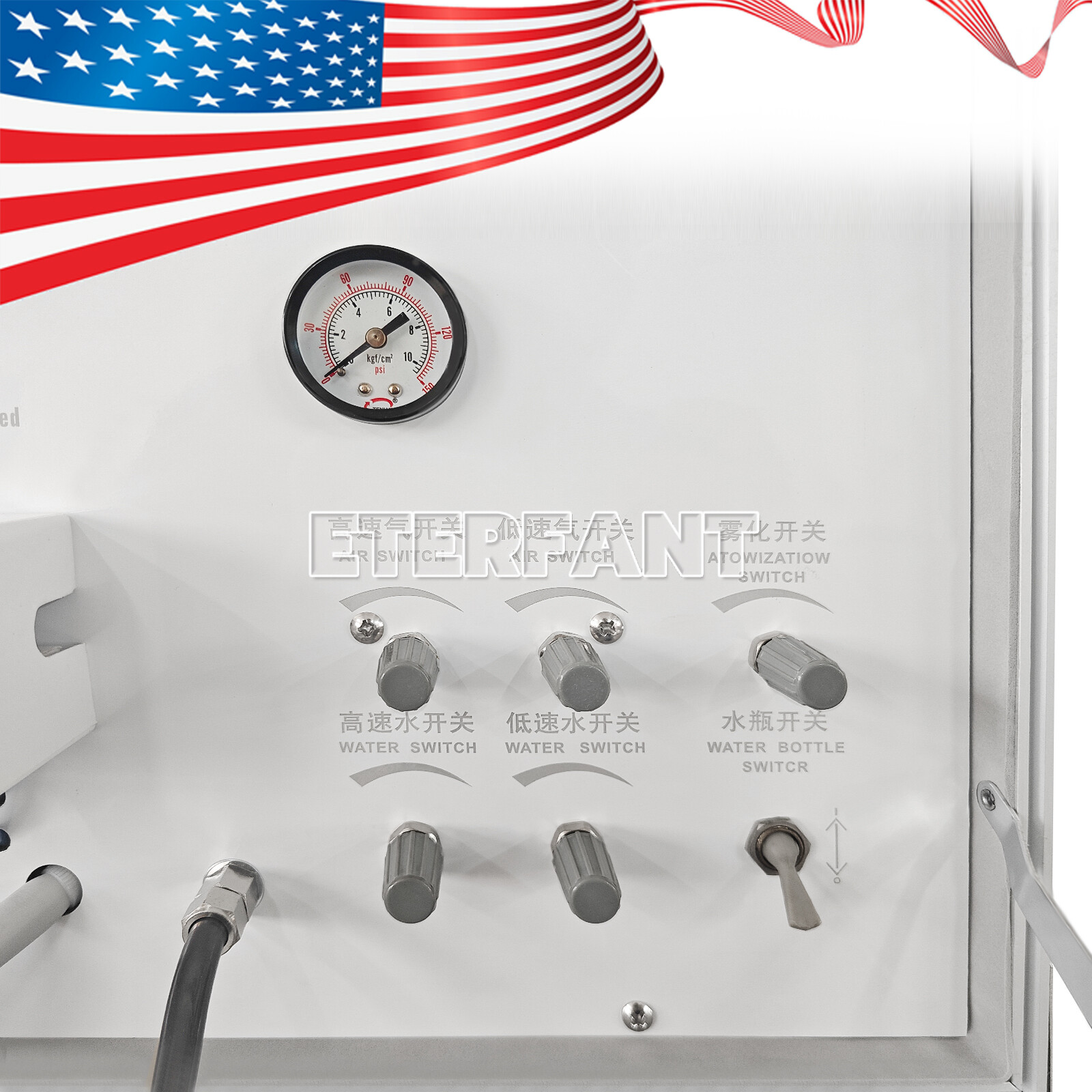 Dental Mobile Portable Delivery Unit Air Compressor Syring Suction System 4 Hole