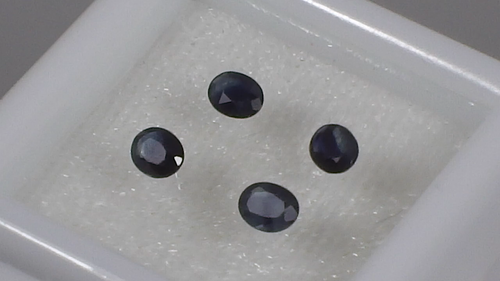 0.72 carat Oval 3.8x3 mm Qty 4, Natural Parti blue Australian Sapphire Gemstone - Video 1 of 1