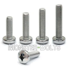 #6-32 Phillips Pan Head Screws, Stainless Steel, Various Lengths, Coarse Thread