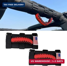 Red Roll Bar Grab Handles 2pcs Metal Buckle For Jeep Wrangler Jk Jl Tj Jt Red