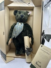 STEIFF HARROD'S CENTENARY MUSICAL BEAR LTD ED GREEN ORIG BOX CERTIFICATE 1995