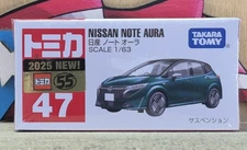 TOMICA #47 NISSAN NOTE AURA 1/63 SCALE NEW IN BOX [WYL] USA STOCK!!!
