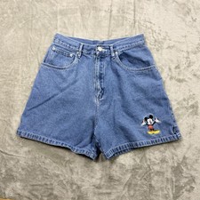 Vtg Disney Mickey Unlimited Denim Shorts Womens Size 9 High Waisted Jean