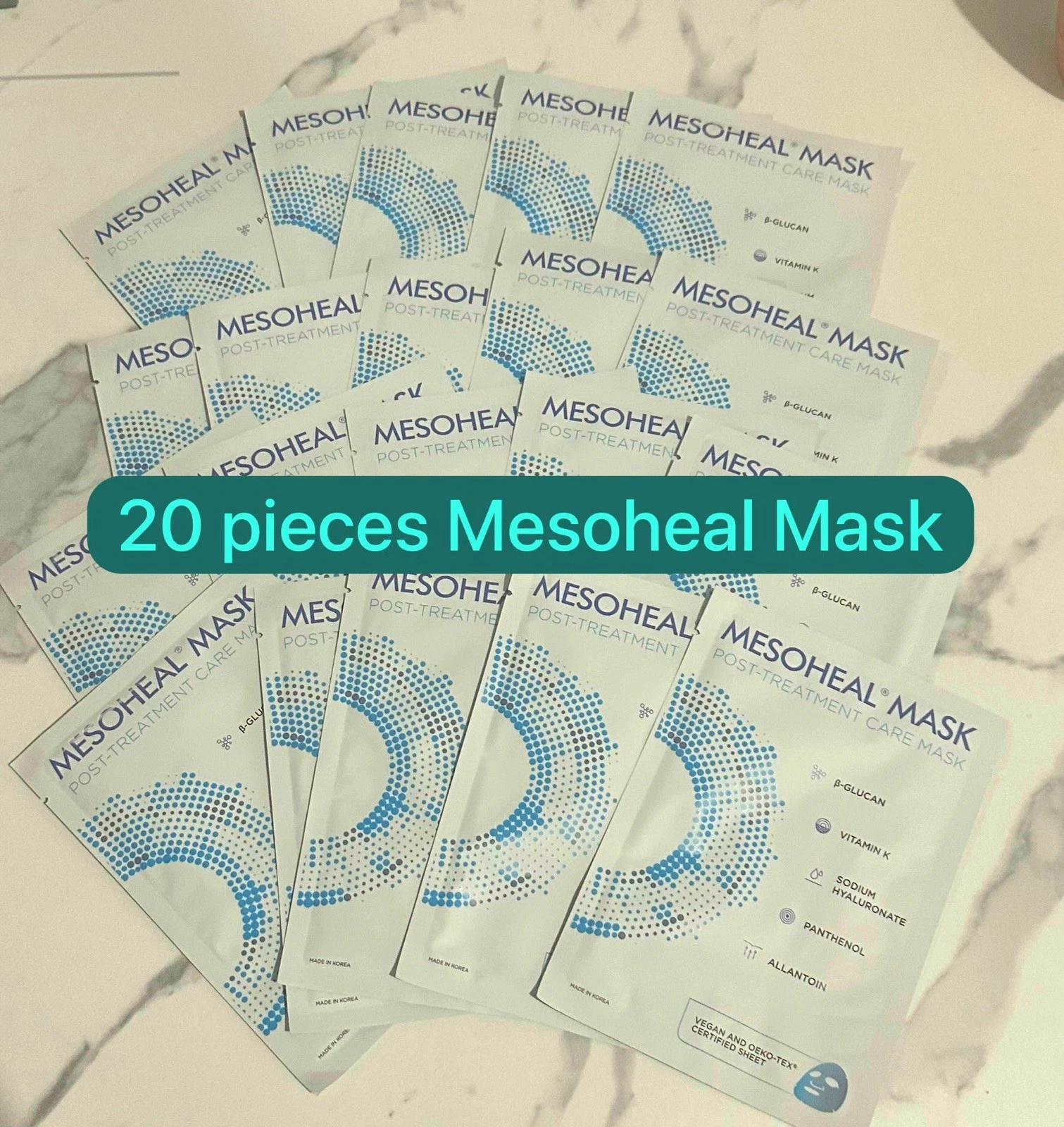 20 X Mesotherapy MESOHEAL Microneedle Post-treatment Healing Skincare Mask
