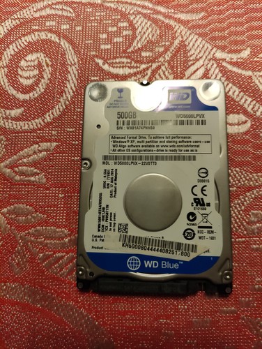 Western Digital Blue 500GB, SATA III, 2,5 Zoll Interne Festplatte (WD5000LPVX)