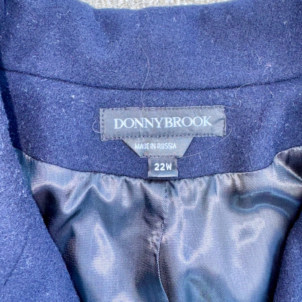 Abrigo largo para mujer Donnybrook de lana 22W 2XL azul marino años 90 Foto 2 de 4