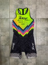 Zoot Team Triathlon Suit Womens L Fits Mens S Neon Sleeveless