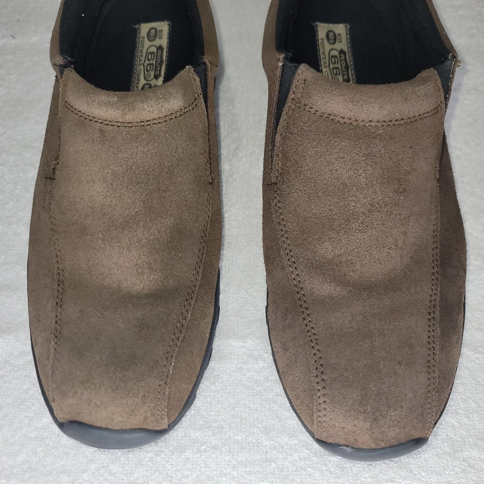 Zapatos sin cordones Route 66 de cuero de gamuza genuino marrón para hombre talla 10,5 Foto 3 de 4