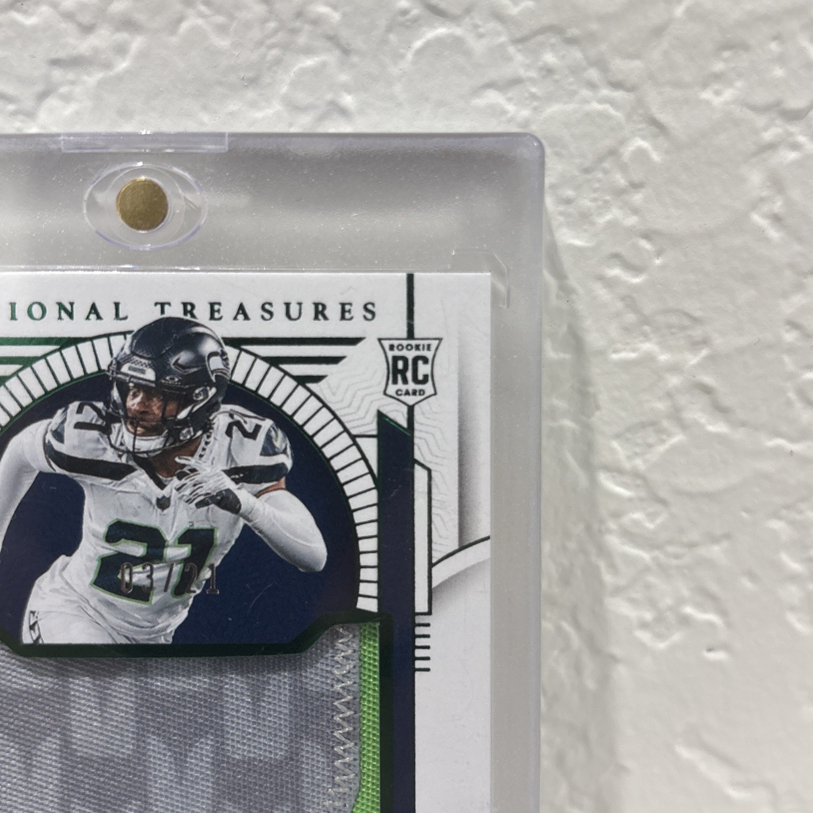 2023 National Treasures Devon Witherspoon Rookie Patch Auto RC #/21 Seahawks view 3